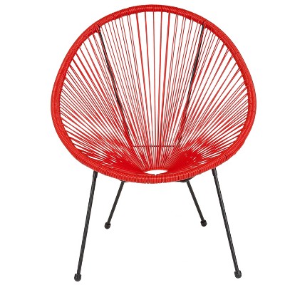 Valencia Oval Take Ten Red Rattan Papasan Lounge Chair