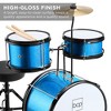 Best Choice Products Kids Beginner 3-Piece Drum, Musical Instrument Set w/ Sticks, Cushioned Stool, Drum Pedal - 4 of 4