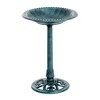 DOMETOUR Outsunny 28'' Bird Bath Outdoor Resin Decor with Fleur De Lis Pattern, Time-Worn Finish - 3 of 4