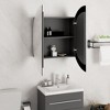 vidaXL Cabinet Bathroom Wall Vanity Mirror Cabinet with Round Mirror and LED - Gray 21.3" x 21.3" x 6.9" - 4 of 4