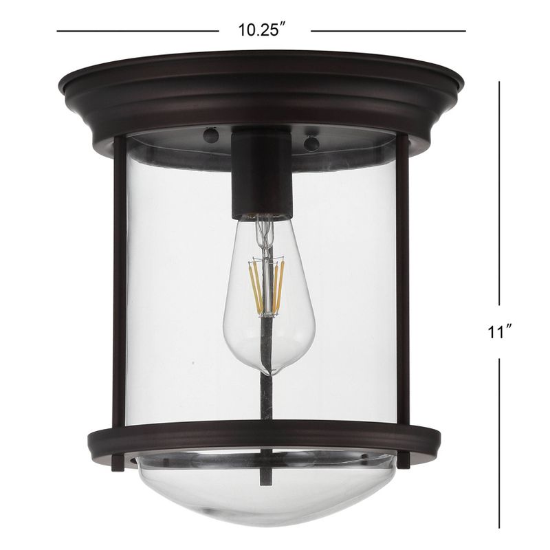 10.25" Metal/Glass Savannah Flush Mount (Includes Energy Efficient Light Bulb) - JONATHAN Y, 5 of 7