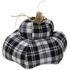 Northlight 6.5" Black and White Plaid Stacked Fall Harvest Tabletop Pumpkin - 3 of 3