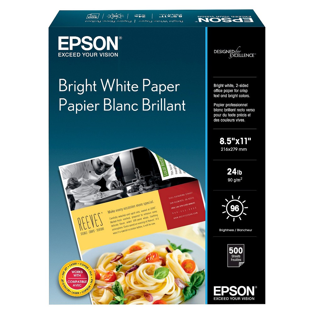 Photos - Office Paper Epson Bright White Printer Paper - S041586 