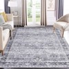 9x12 Washable Rugs & Non-Slip Area Rugs - Vintage Oriental Floral Carpet (Blue Gray, Foldable, Ultra-Thin Low Pile) - 2 of 4