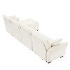 Oversized 141.7" Chenille Modular L-Shaped Sectional Sofa with High-Resilience Cushions and Ottoman, 5-Piece Free combination Sofa - 4 of 4