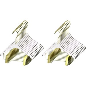 YBM Home Quality Acrylic Clear Baby Size Hangers with Clips, Pack of 20 - 1 of 3