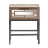 Hayworth Mirrored Side Table Gray - Finch