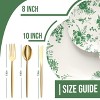 Earthtrends 200 Pc Holiday Dinnerware Set – Serves 40 with Gold Silverware, 10" Charger & 8" Dessert Plates in Festive White and Green Verdure - 4 of 4