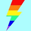 Adult Design By Humans Rainbow Pride Flag Lightning Bolt By Racerback Tank Top - 2 of 2
