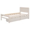 Twin Size Platform Bed Frame, Rubberwood Support Legs Queen Size Platform Bed with 2 Drawers No Box Spring Needed Bed Frame for Boys Girls Bedroom - 4 of 4