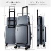Airline Approved 22 Inch Carry On, Hard-shell Rolling Luggage with Durable Build, Includes Cosmetic Case - 2 of 4