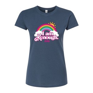 Women's - Barbie - I Am Kenough Rainbow Clouds Fitted Graphic T-Shirt - 1 of 2
