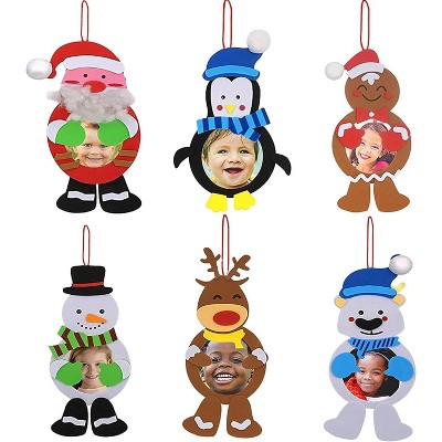 4E's Novelty Foam Kids Christmas Picture Frame Ornament Craft (12 Pack) – DIY Christmas Frames for Kids Crafts – Fun Christmas Arts & Crafts Activity