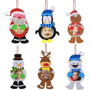 4E's Novelty Foam Kids Christmas Picture Frame Ornament Craft (12 Pack) – DIY Christmas Frames for Kids Crafts – Fun Christmas Arts & Crafts Activity - 1 of 4