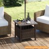Costway Outdoor Side Table with 1.93" Umbrella Hole Zinc-iron Alloy Tabletop for Poolside - 4 of 4