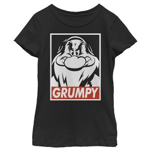 Girl's Snow White and the Seven Dwarves Grumpy Box Logo T-Shirt - 1 of 4