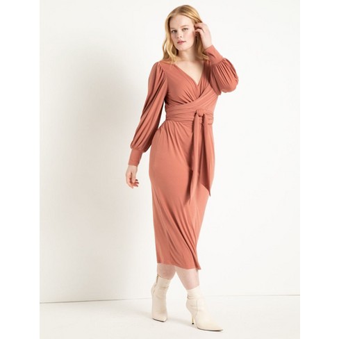 Eloquii Women's Plus Size Cross Front Midi Dress : Target