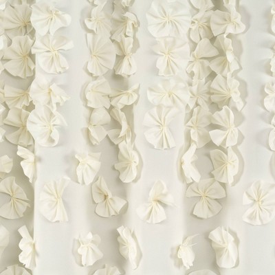 Ivory Fabric Shower Curtain with Handmade Bows, 72" x 72"