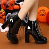 Allegra K Women's Lace Up Chunky Heels Platform Ankle Combat Boots - 2 of 4