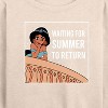 Women's - Disney Princess - Waiting For Summer Lightweight French Terry Wide Neck Long Sleeve Shirt - 2 of 4