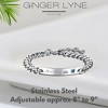 His Queen or Her King Bracelet for Women by Ginger Lyne Stainless Steel ID Style Pink CZ Adjustable to 7.5" - 2 of 4