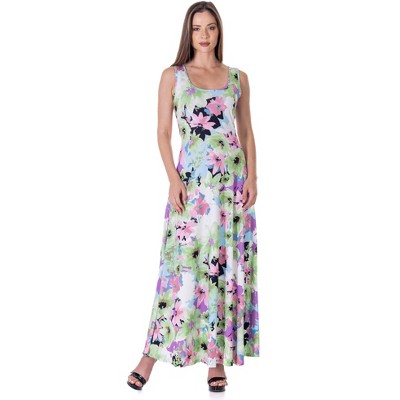 24seven Comfort Apparel Womens Casual Maxi Dress With Sleeves, Dresses, Clothing & Accessories