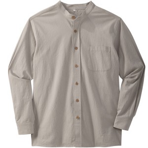 KingSize Gauze Mandarin Collar Shirt - 1 of 4