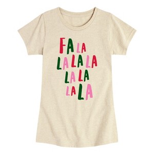 Girls' - Instant Message - Fa La La Fitted Short Sleeve Graphic T-Shirt - 1 of 4