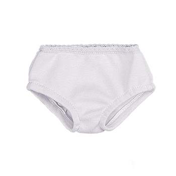 Sophia’s by Teamson Kids Plain Basic Solid-Colored Everyday Wardrobe Essentials Lace-Trimmed Panty Underwear for 18” Dolls, White