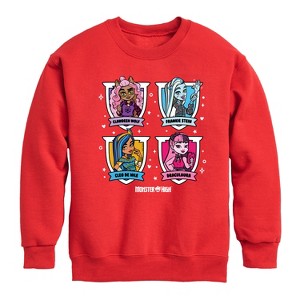 Boys' - Monster High - Character Grid Graphic Long Sleeve Fleece Sweatshirt - 1 of 4