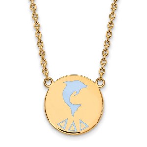 Black Bow Jewelry 14k Yellow Gold Plated Sterling Silver Delta Delta Delta Greek Life Necklace 18 Inch - 1 of 4