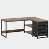 Resenkos Computer Desk, Office Desk, Study Desk,59" L-Shaped Desk, Reversible Corner Desk with Drawers & Shelves,Brown - 3 of 4