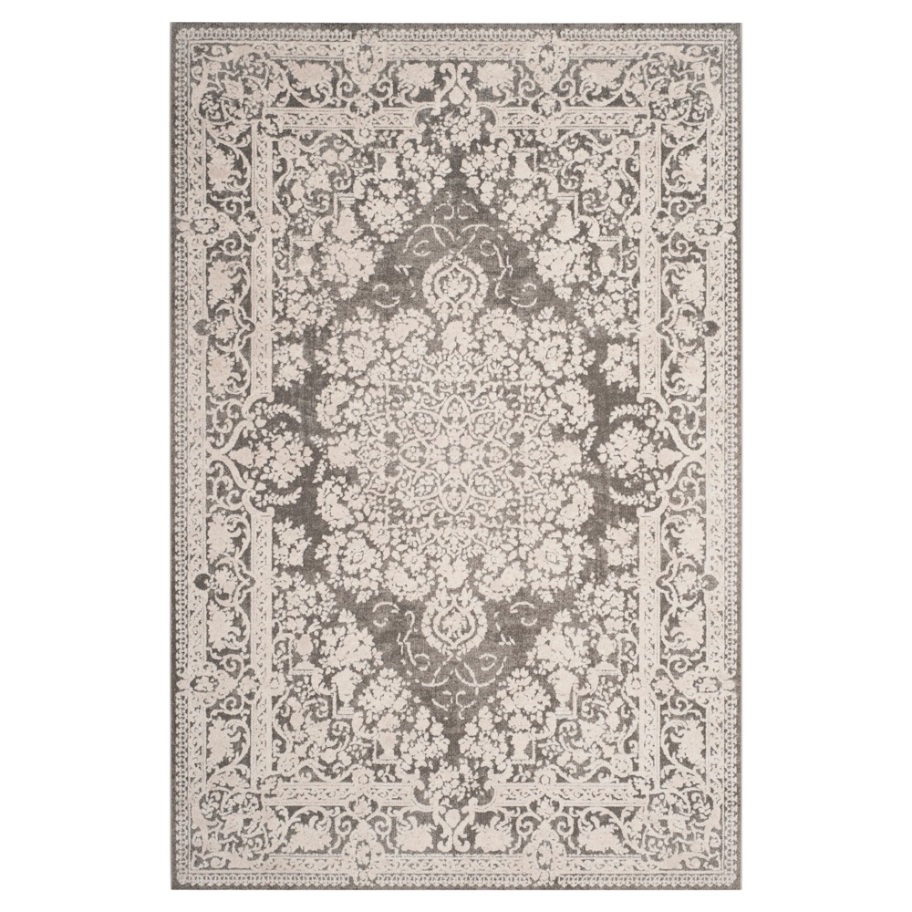 Dark Gray/Cream Medallion Loomed Accent Rug 4'X6' - Safavieh