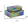 HomeRoots Set of Two Rainbow And Gold Faux Shagreen Nesting Storage Boxes With Lids - 3 of 4