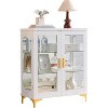 Kings Brand Furniture Cataleya 3-Tier Curio Cabinet – Modern Display Case with Storage Shelves for Figures & Collectibles - 3 of 4