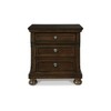 Signature Design by Ashley Porter Classic 2 Drawer Nightstand with Dovetail and Ball-bearing Construction, Dark Brown - 4 of 4