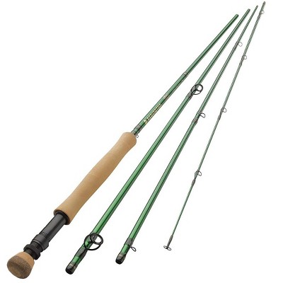 Redington 7100-4 VICE 7 Line Weight 10 Foot 4 Piece Lightweight Carbon Fiber Fly Fishing Rod with Storage Carry Tube, Green