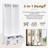 HDZNVF Multifunctional 3-IN-1 Entryway Elegant Free Standing Hall Tree, White - 4 of 4
