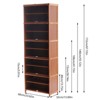 YIYIBYUS 10 Tier Freestanding Shoe Rack Bamboo Shoe Cabinet with Doors - 3 of 4