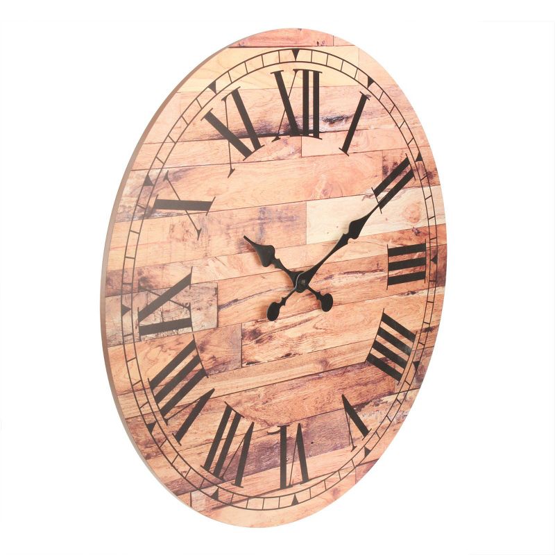 Wooden Roman Numeral Wall Clock Brown - Stonebriar Collection, 3 of 10