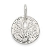 Black Bow Jewelry Sterling Silver 15mm Diamond Cut Sand Dollar Pendant - 3 of 4