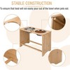 Elevated Dog Bowls, Bamboo Dog Bowl Rack, Raised Feeding Bowls for Cats and Dogs, Non-Slip Dog Cat Feeder with 2 Stainless Steel Bowls - 3 of 4