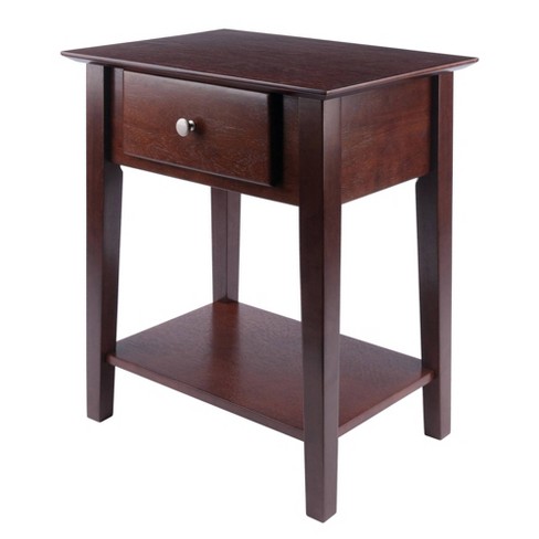 The Tee - Dark Walnut Stained Pine Side Table / Nightstand / Pot