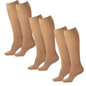 Ames Walker AW Style 76 Women's Soft Sheer 8-15 mmHg Compression Knee Highs (3-Pack) - 1 of 4