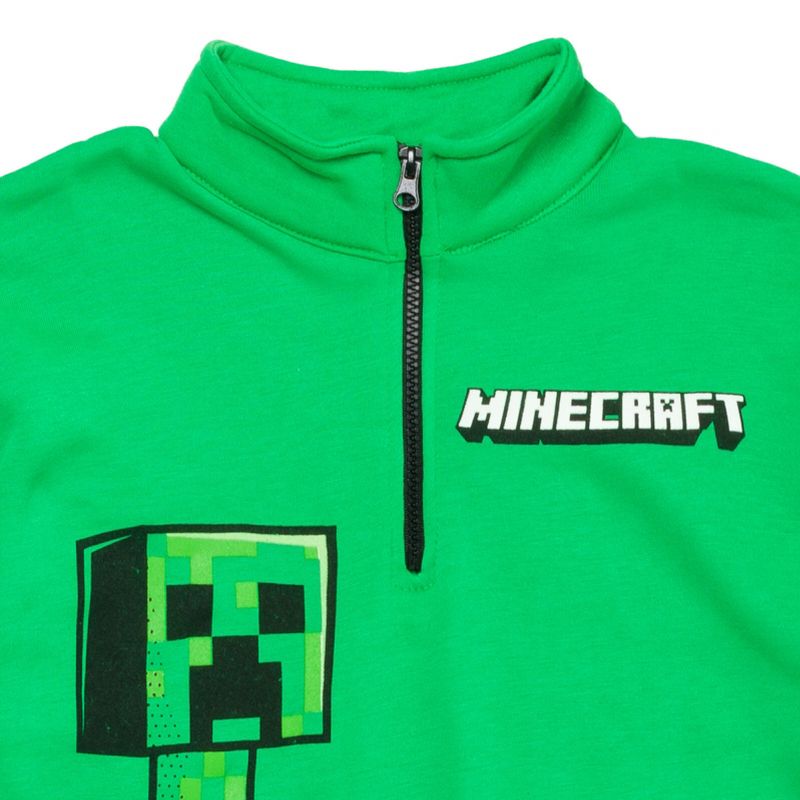 Minecraft Creeper Fleece Half Zip Sweatshirt and Pants Set Little Kid to Big Kid, 5 of 8