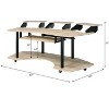 PAGED Computer Desk Modern Music Desk with Open Storage Shelves, Keyboard Tray and Hooks for Work - 4 of 4