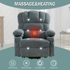 AndMakers 38.97 in. W Blue Fabric Massage Recliner with Remote Control, Tufted and Storage - 3 of 4