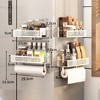 4Pack Magnetic Spice Rack For Refrigerator,Magnetic Refrigerator Shelf Organizer With Paper Towel Holder,Side Fridge Storage Rack Kitchen Home - 3 of 4