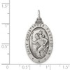 Black Bow Jewelry Sterling Silver Antiqued St. Christopher Medal Pendant, 17 x 34mm - 4 of 4