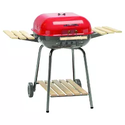 Americana The Swinger Charcoal Grill with Side Tables Model 4105.0.511 - Red - Meco
